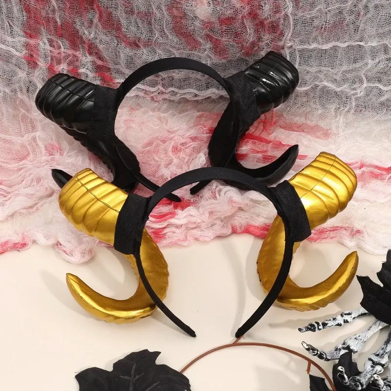 Tiara De Chifre De Ovelha De Simulação-Moda (uma unidade na cor dourada)
