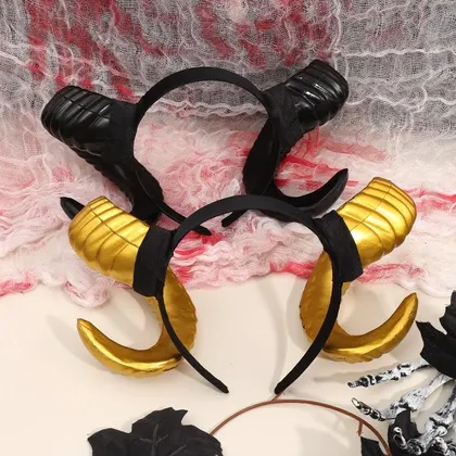 Tiara De Chifre De Ovelha De Simulação-Moda (uma unidade na cor dourada)