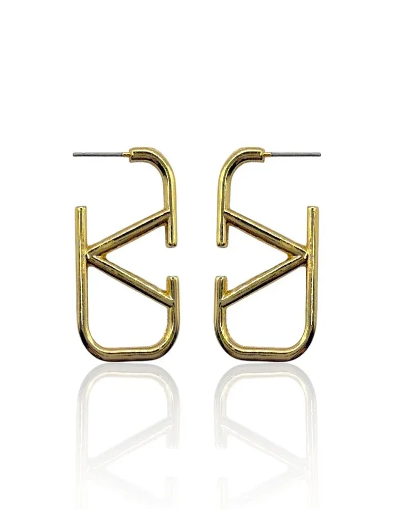 Earring geometric Gold Large V