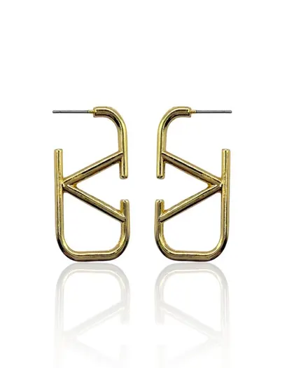 Earring geometric Gold Large V