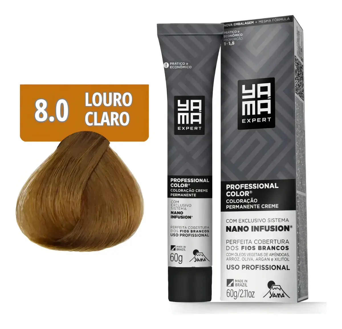Tinta Professional Nano Infusion Yama tom 8.0 louro claro 60g