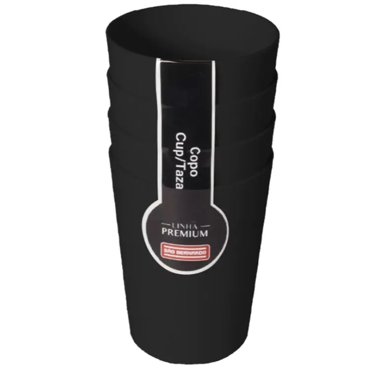 Kit 4 COPOS PRETO 550ML MULTIUSO SAO BERNARDO