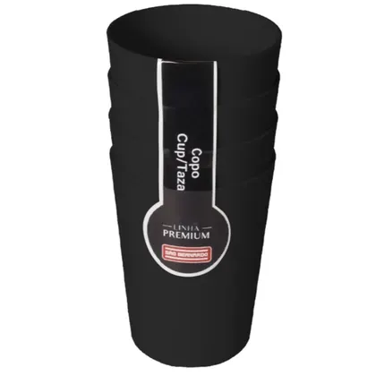 Kit 4 COPOS PRETO 550ML MULTIUSO SAO BERNARDO