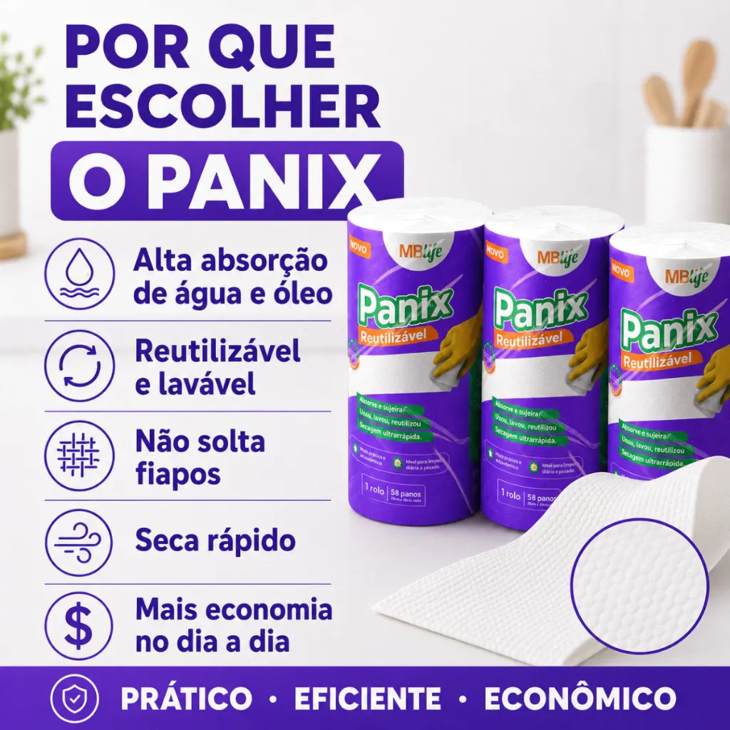 Rolo Pano Reutilizável Multiuso 58 Folhas Branco Absorvente Água Lavável Toalha De Papel (cada)